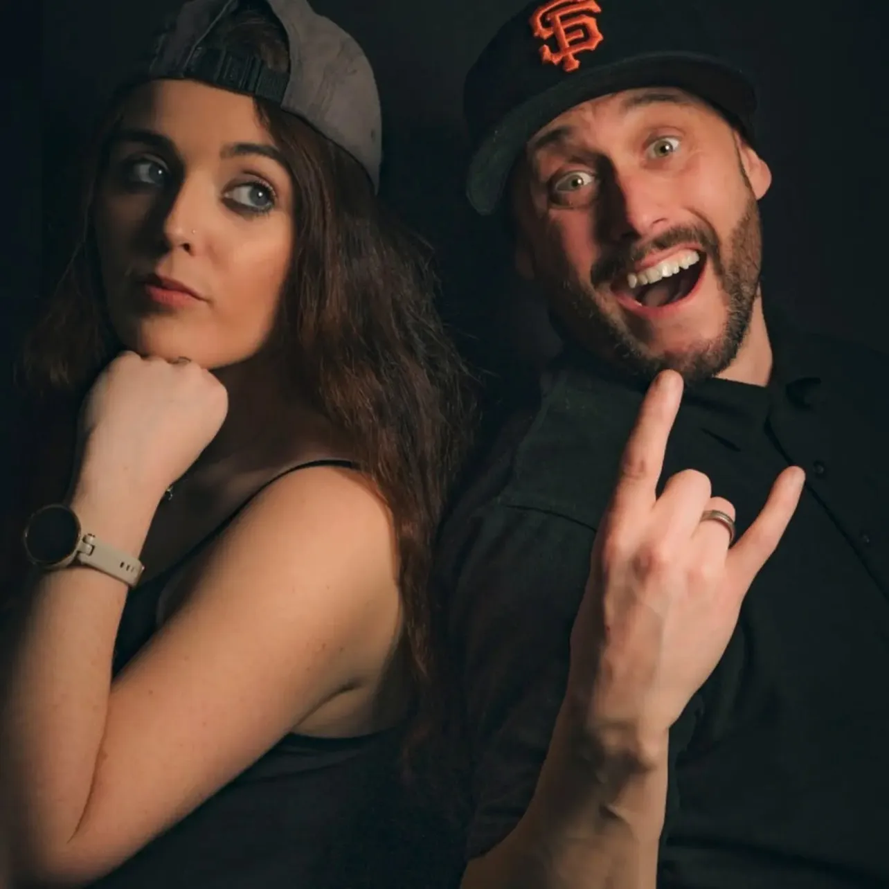 happy pose of a man and woman