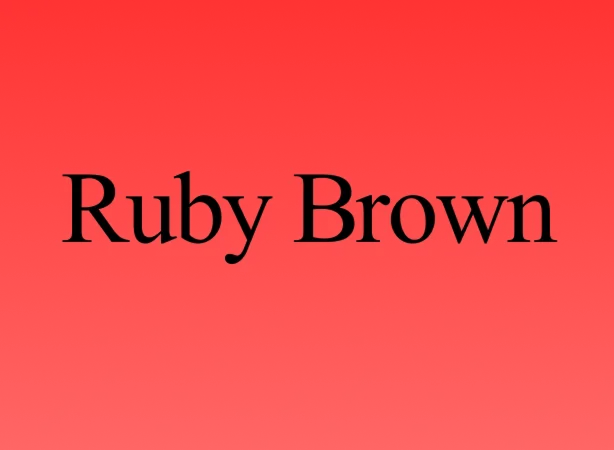 Ruby and Brown Logo on a red background