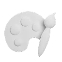 3d icon paint brush with colors
