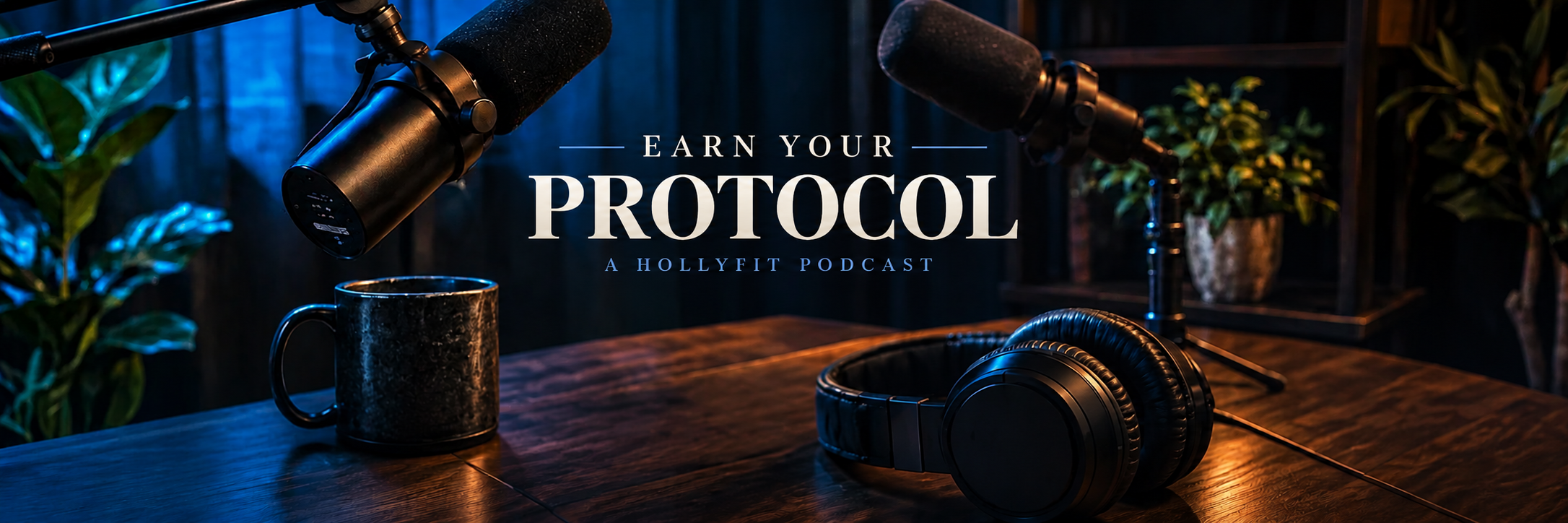Earn Your Protocol studio artwork with microphones and headphones