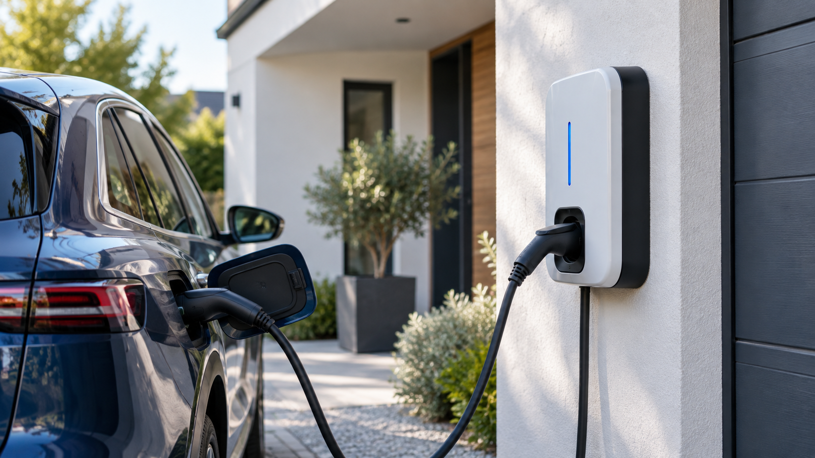 Illustration d’une borne de recharge pour véhicule électrique