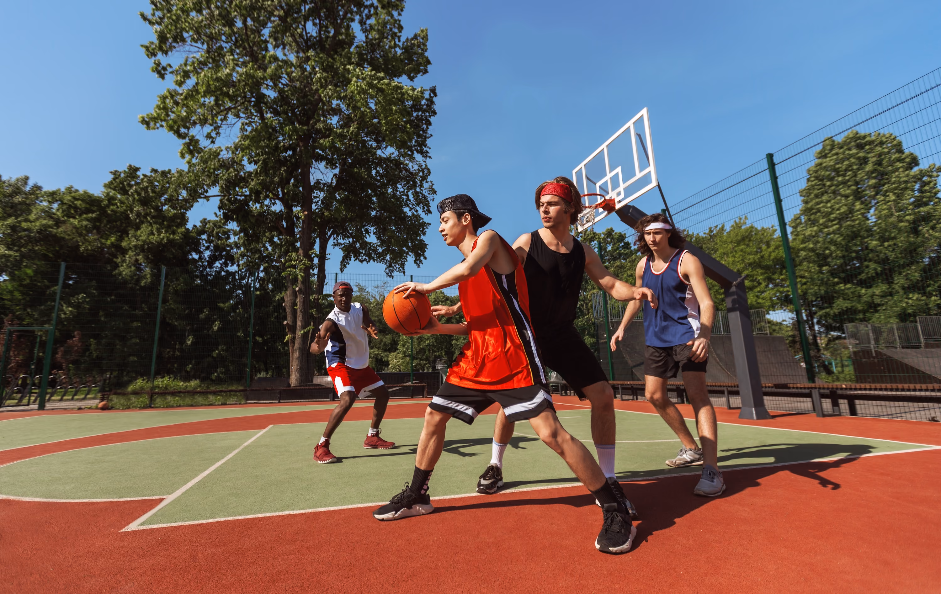 Kids playing basketball stock image 