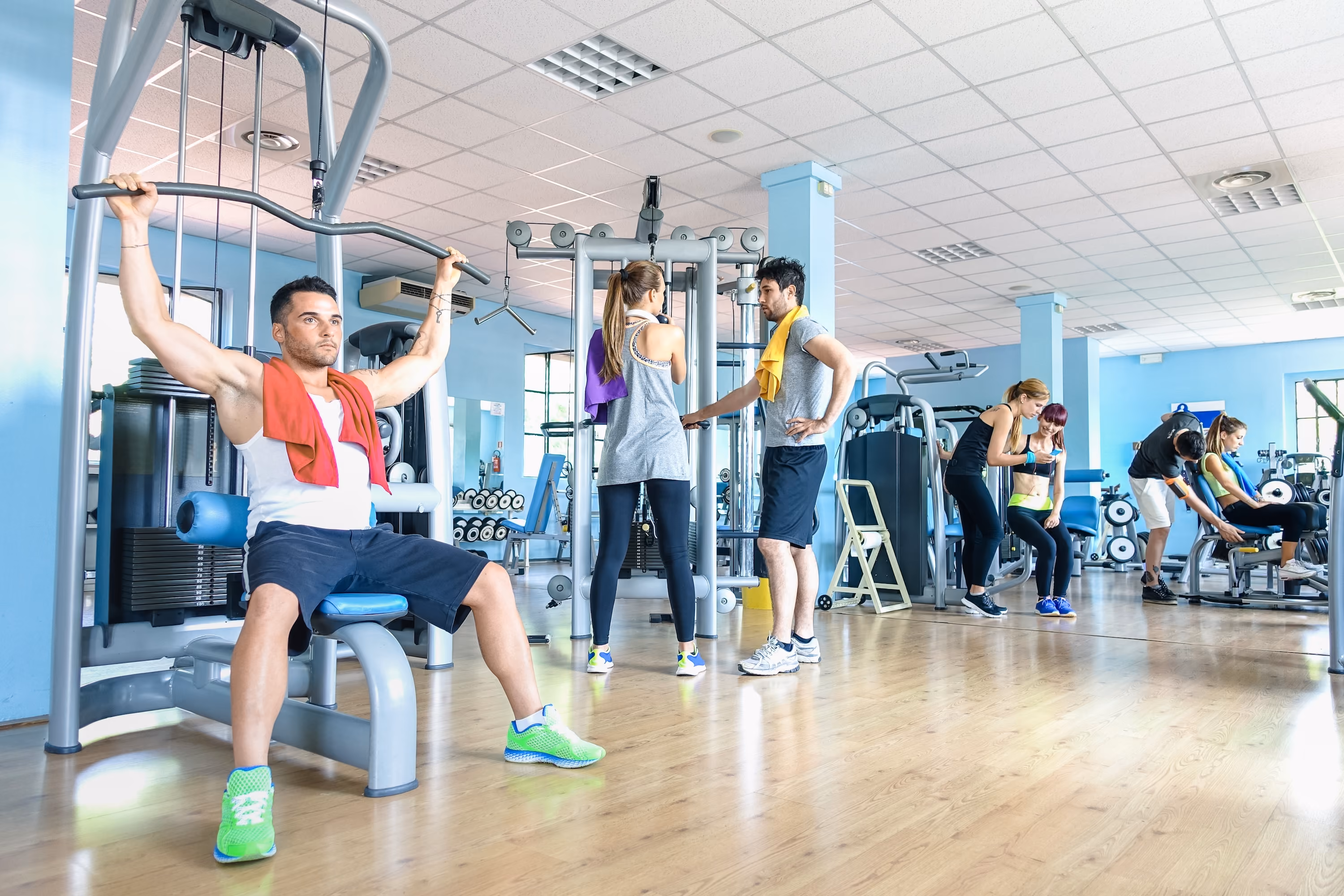 Community fitness center stock image