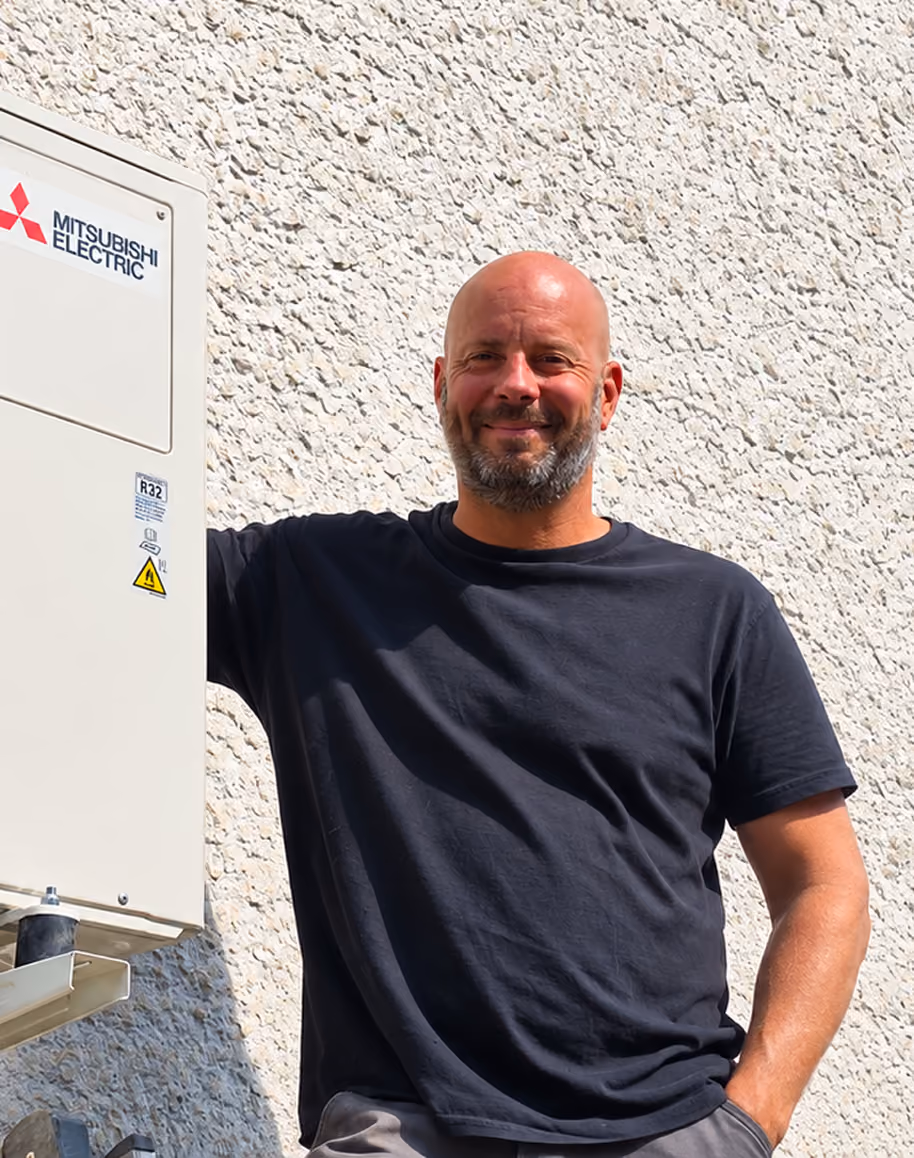 Marc Nulens van Air Heating & Cooling Center, specialist in airco en warmtepompen in Bree, Limburg