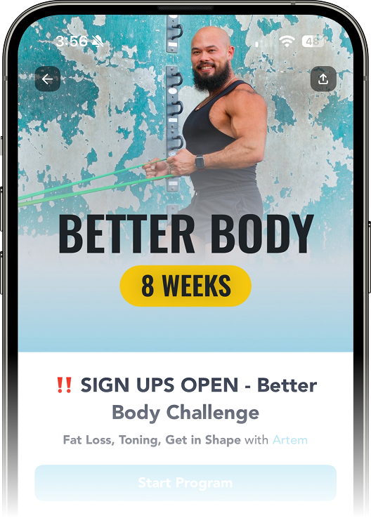 Better Body Challenge screen