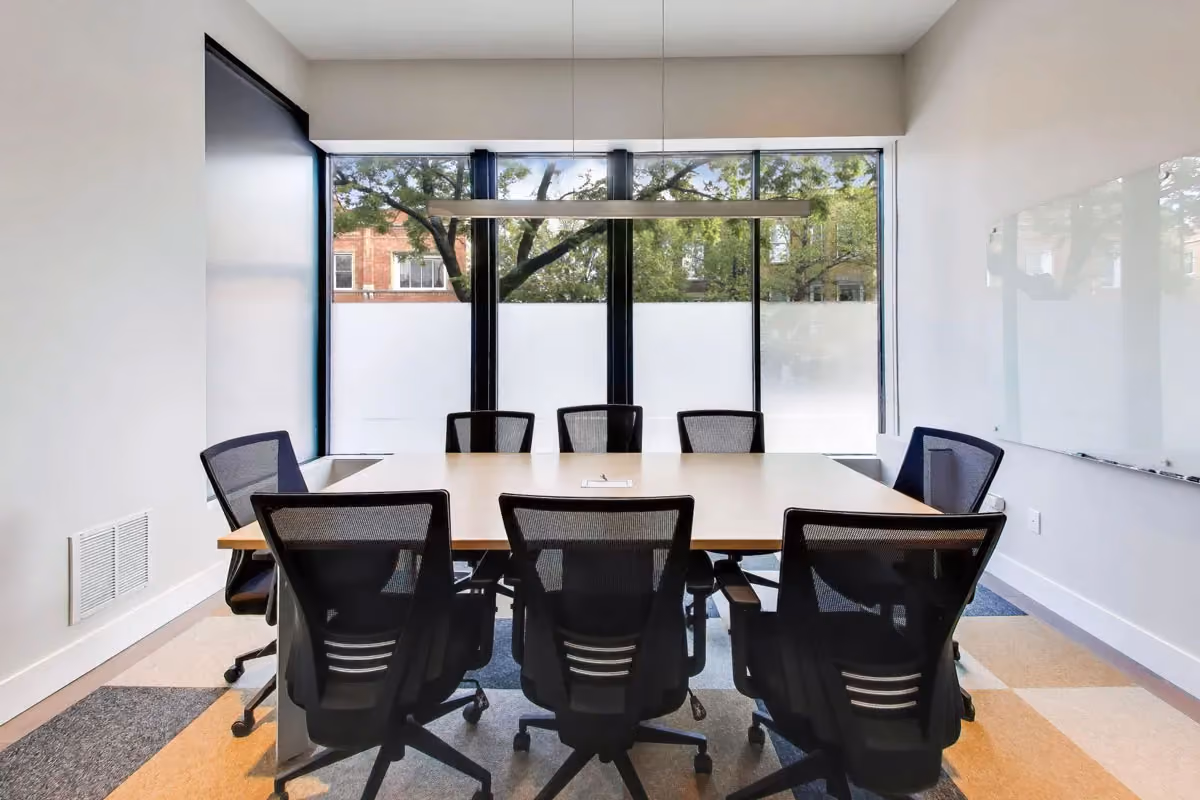 A meeting room space in Chicago.