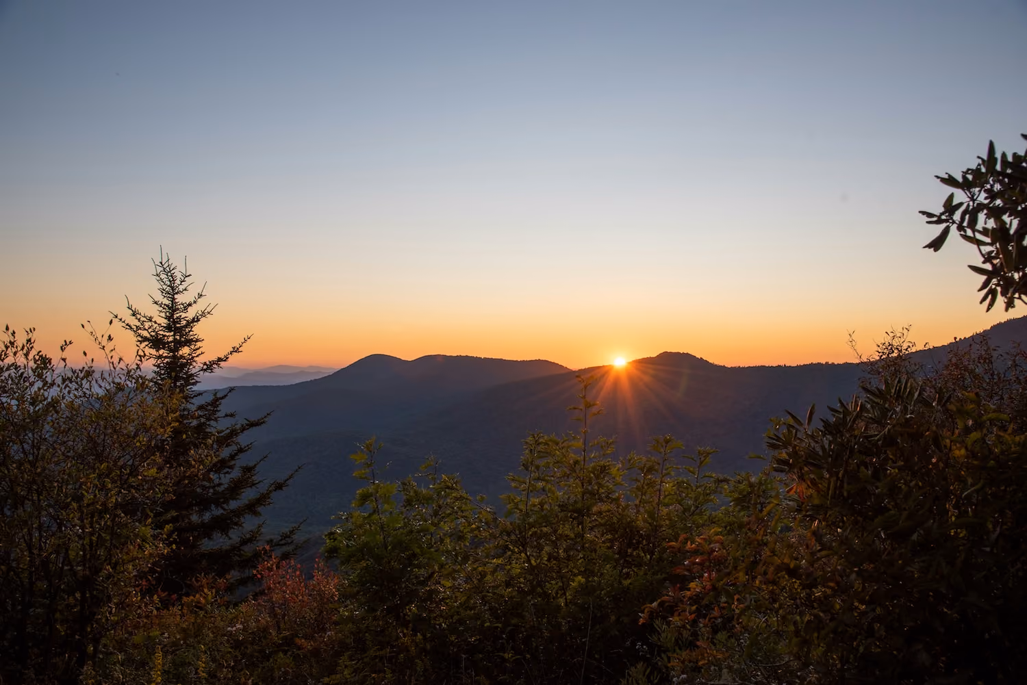 Sunset over the Blue Ridge Mountains