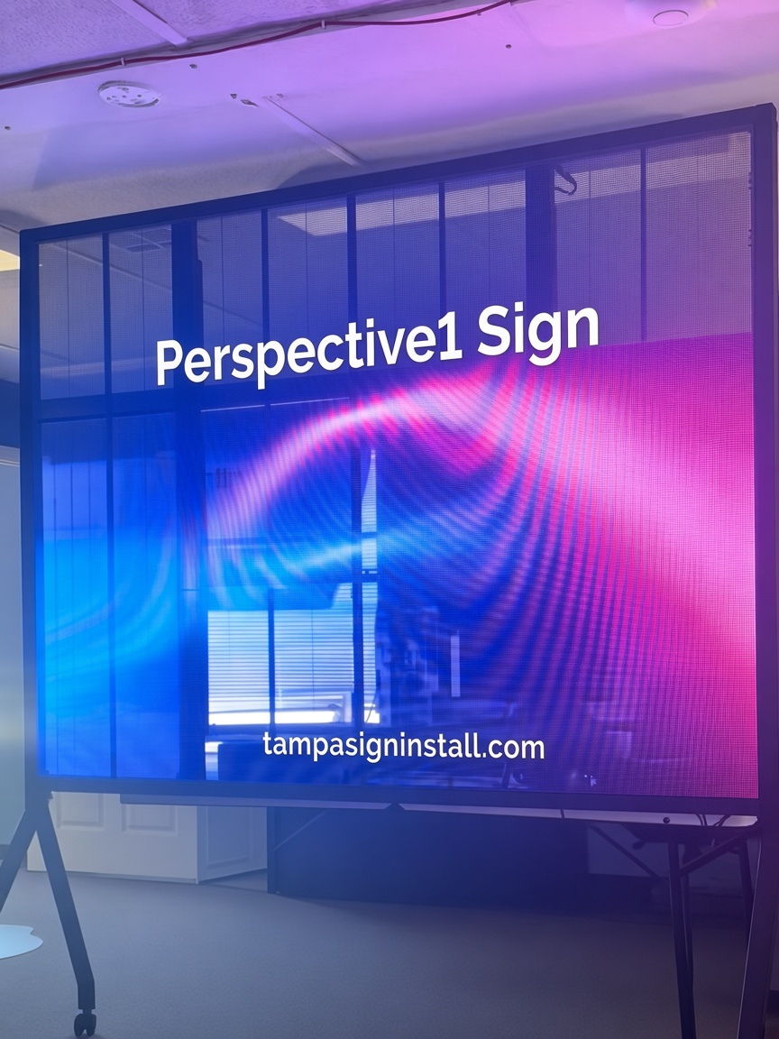 Perspective1 Sign translucent LED display