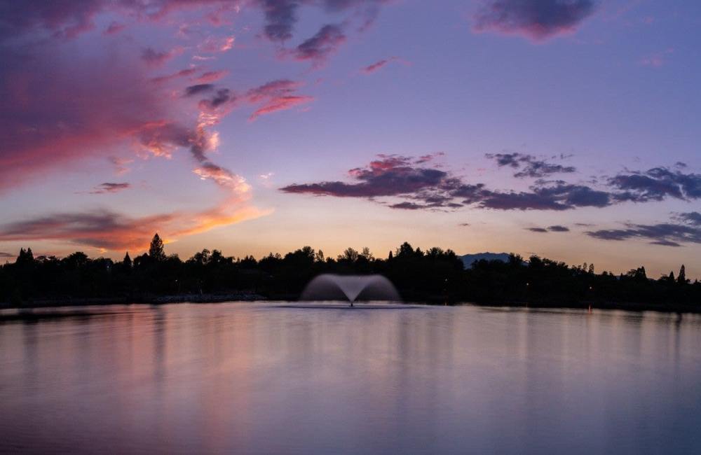 Lake at sunset