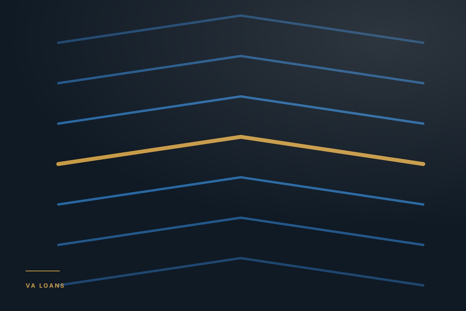 Stacked chevrons with one picked out in brass