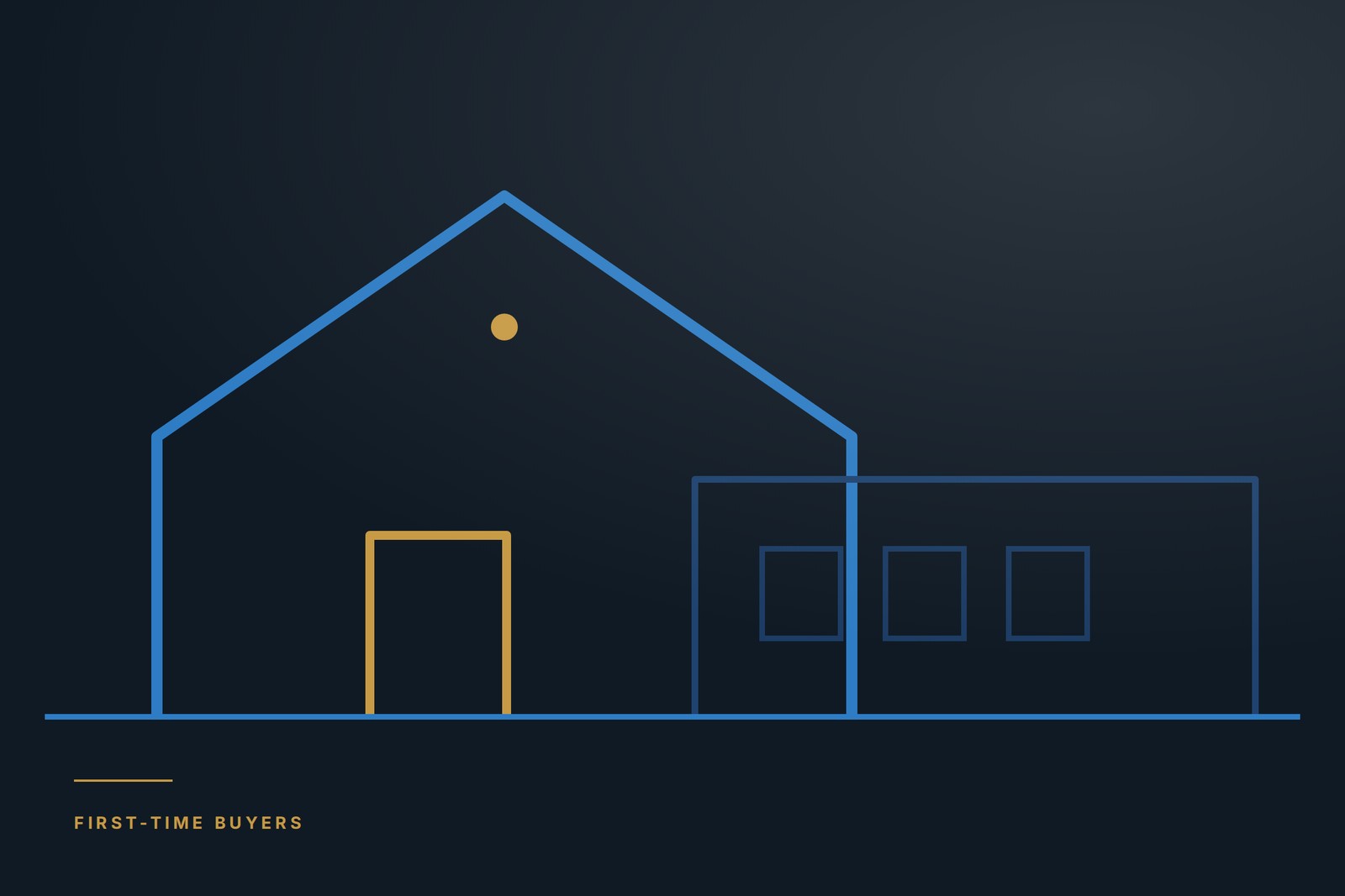 A roofline drawn in blue line work