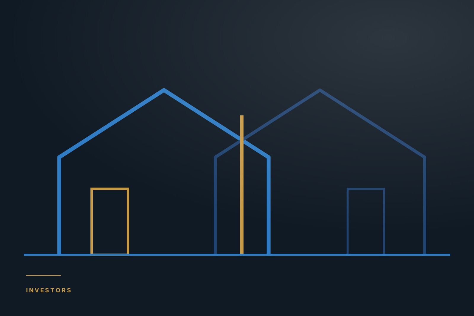 Two house outlines sharing a wall