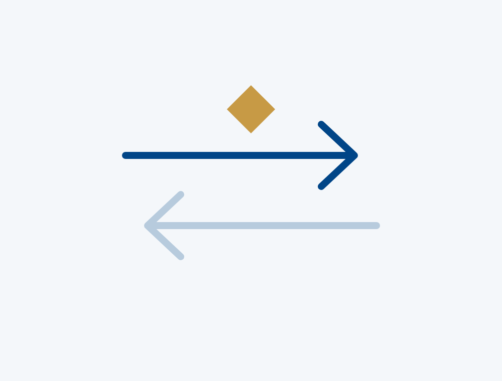 Two arrows pointing in opposite directions