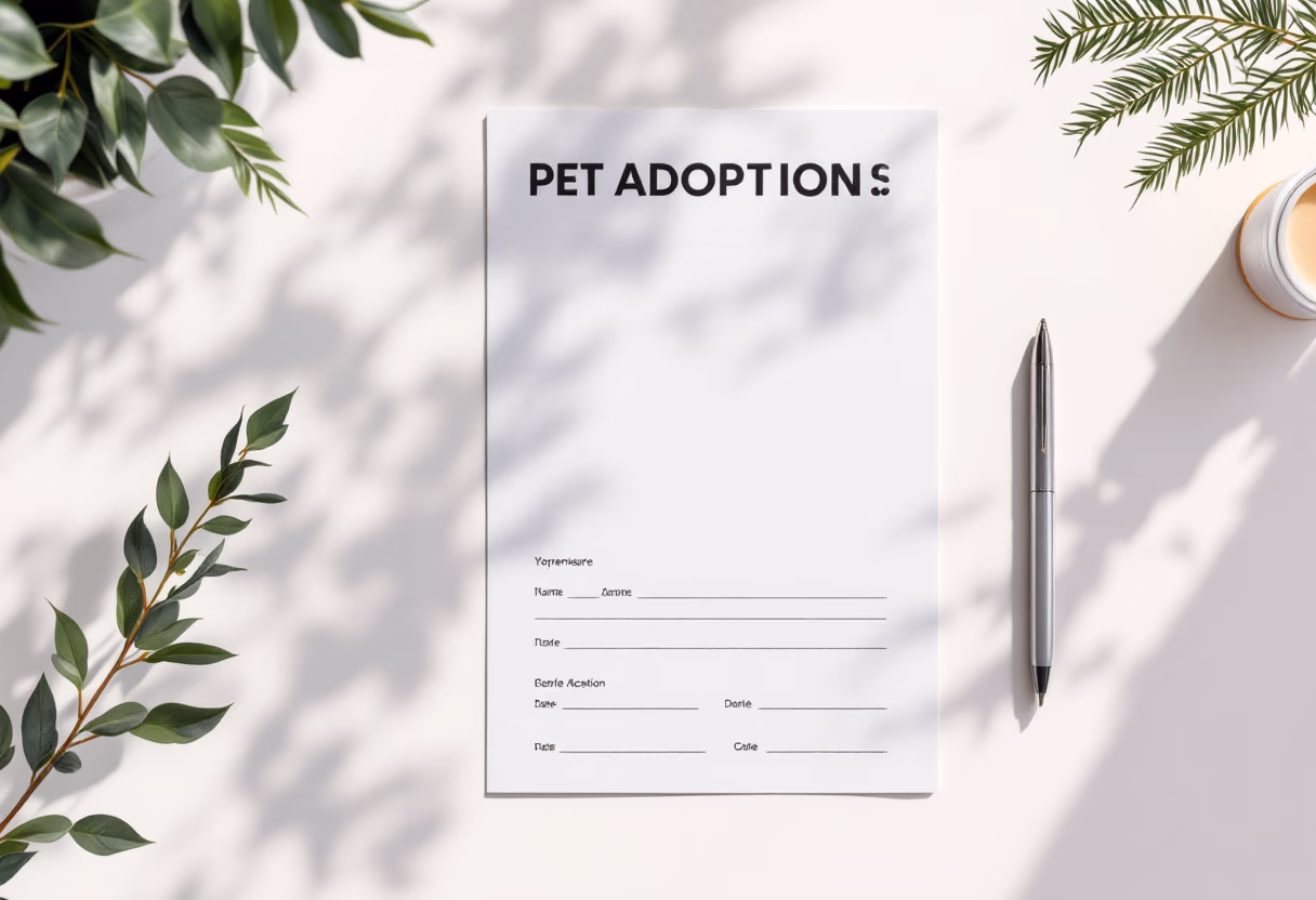 image of pet adoption paperwork