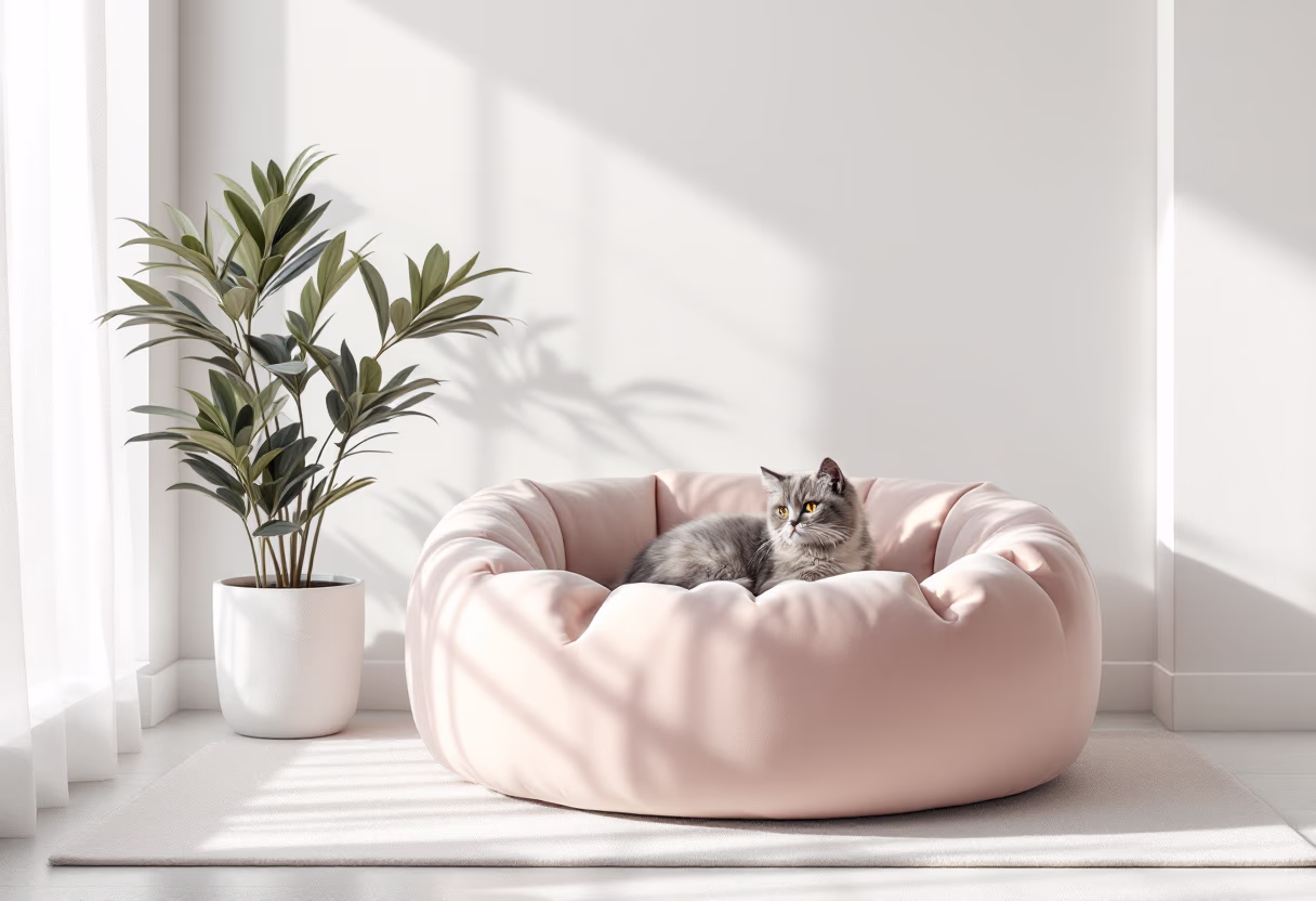image of cat beds in store display (for a pet store)
