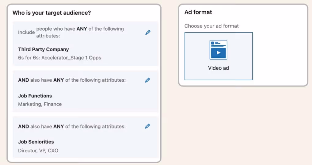 target audience and ad format
