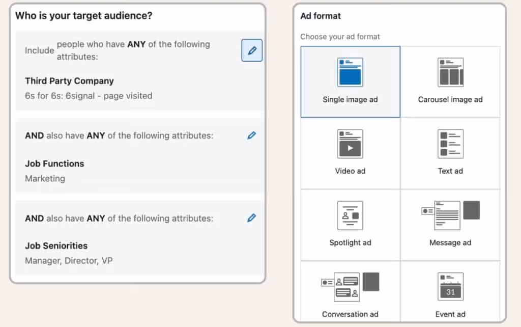 target and ad format
