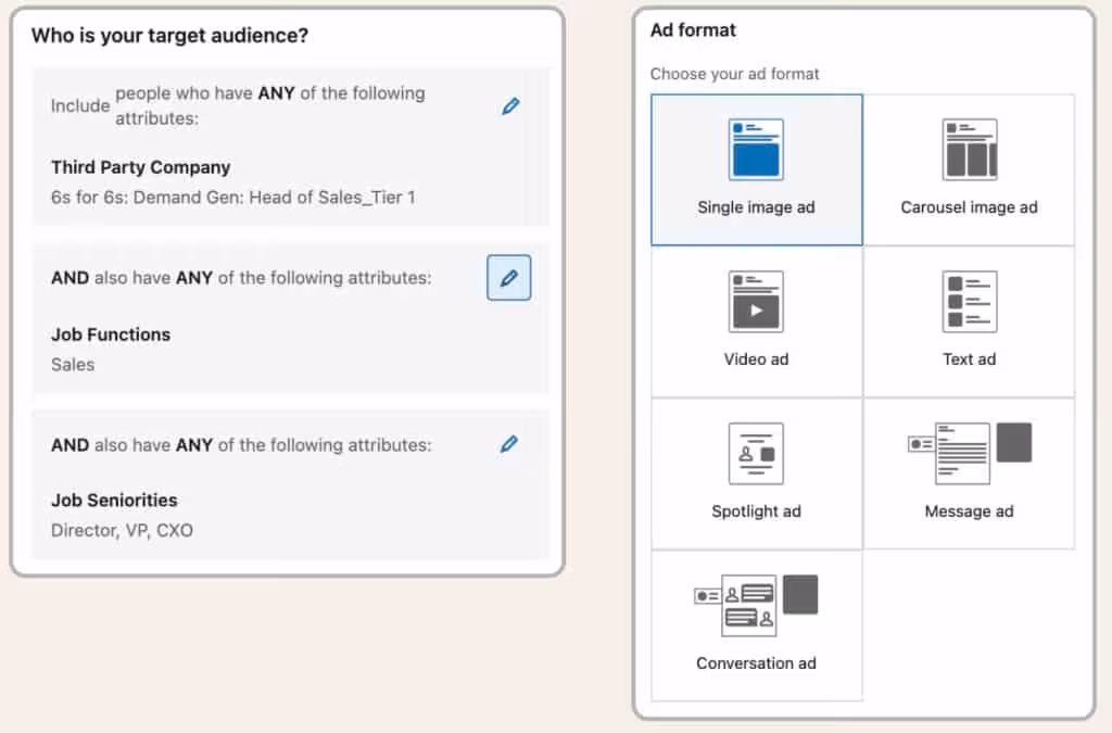 target audience and ad format
