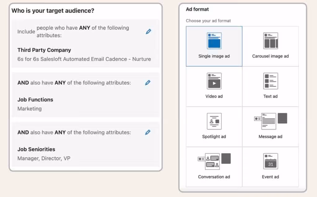 target and ad format