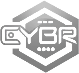 CYBR logo, a hexagonal shield containing the CYBR wordmark, in grey.