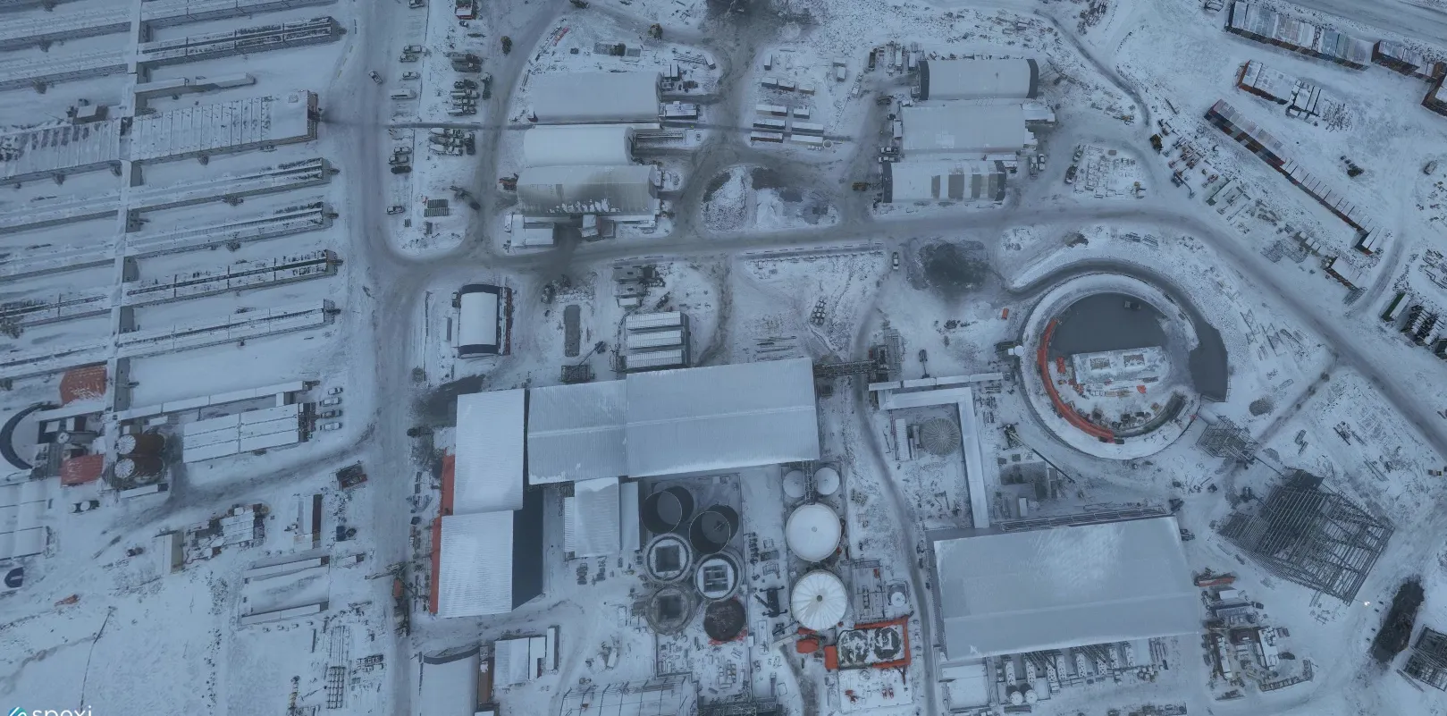 Aerial view of Goose Lake Mine in Nunavut, from JSL Projects