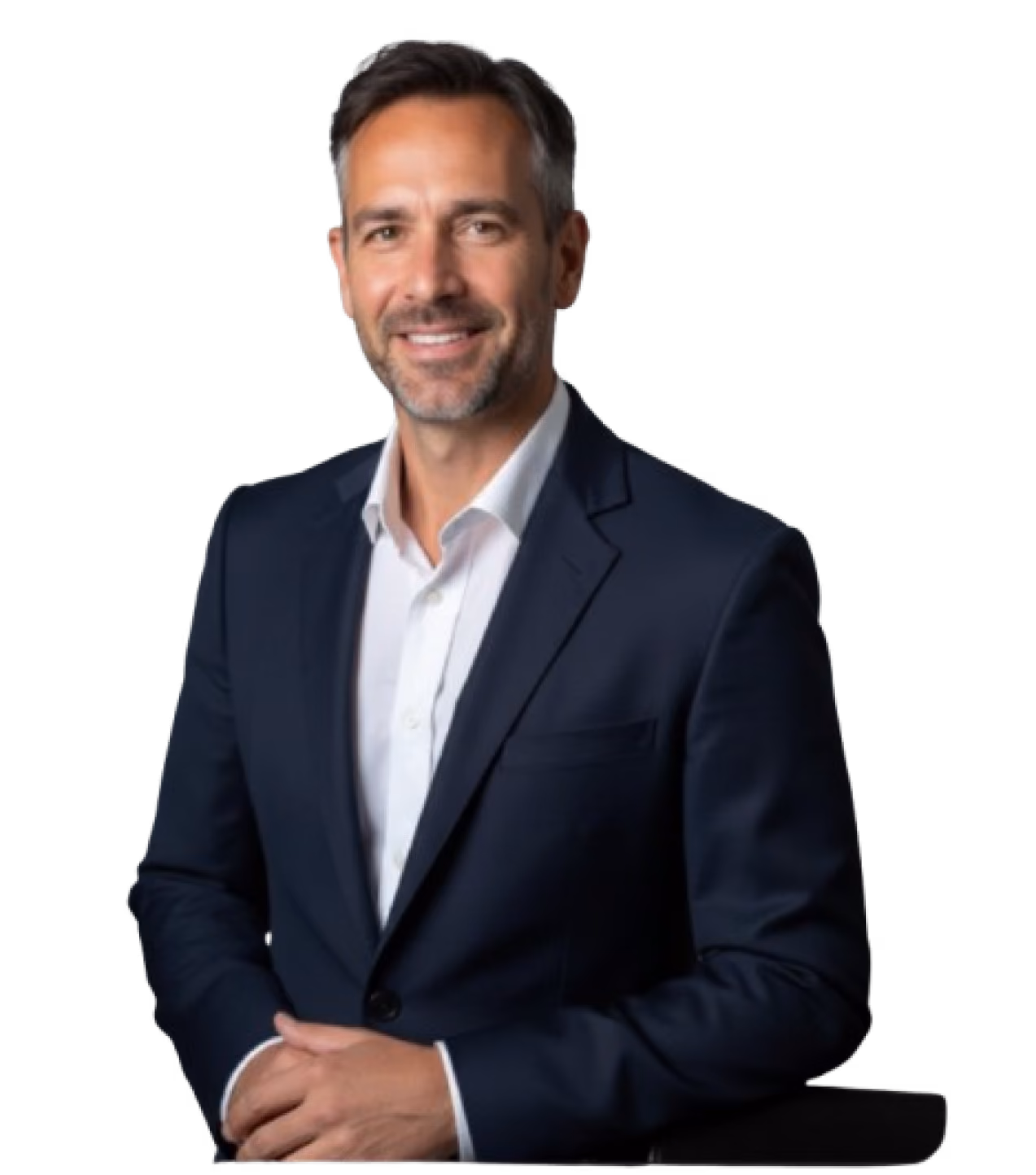 Mindset coach Michael Carter standing in a dark suit