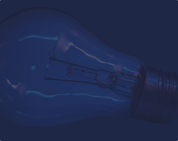 a light bulb over a blue background