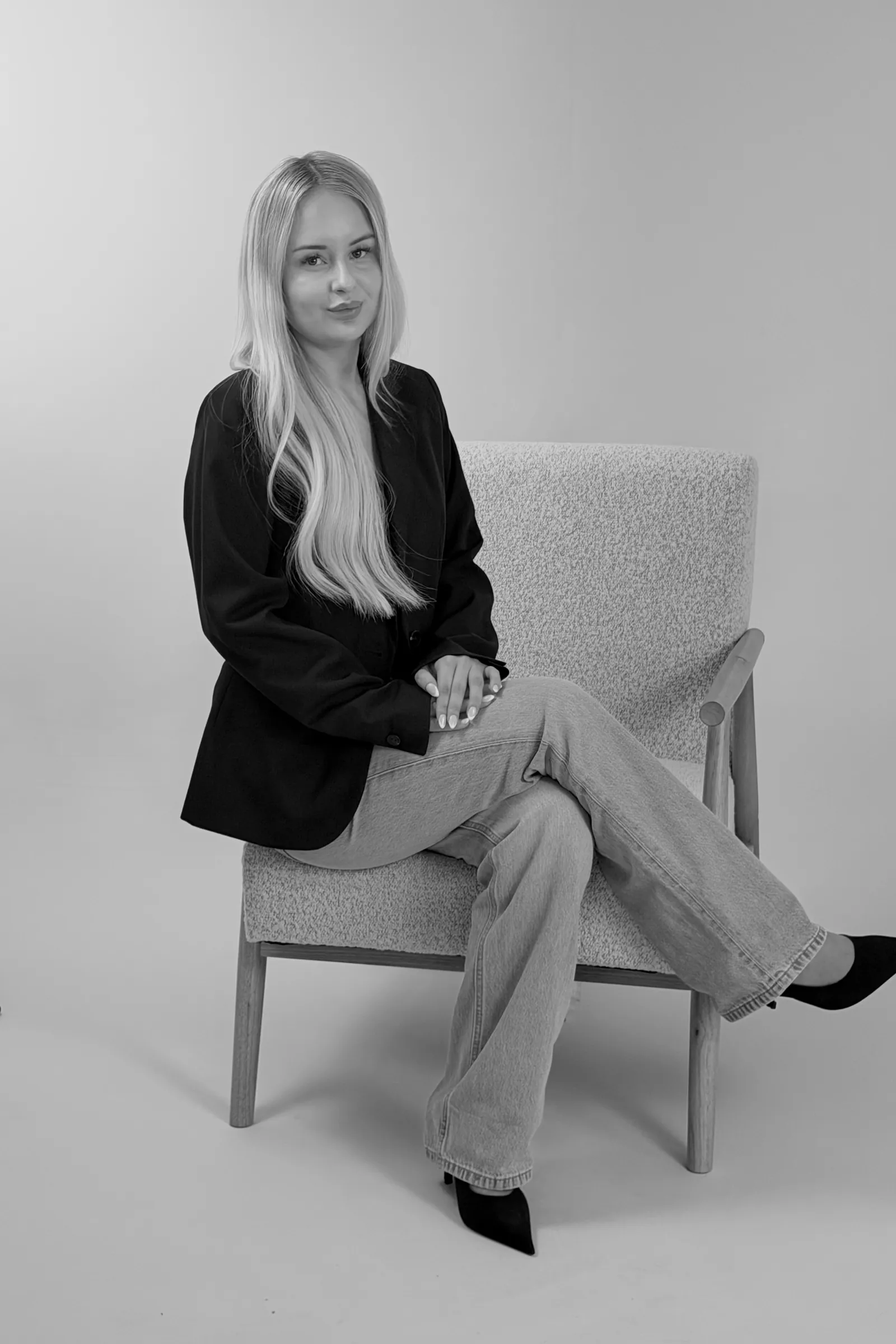 Tegan Fleming, Clinical Director, seated in the Novelle consultation room