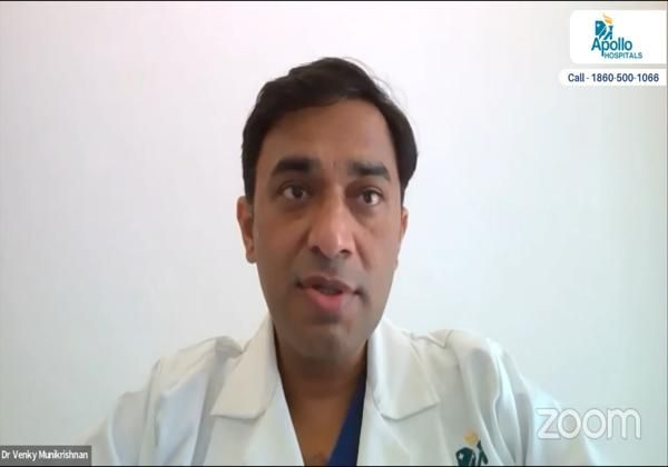 Dr. Venkatesh Munikrishnan raises colon cancer awareness at Apollo Hospitals.
