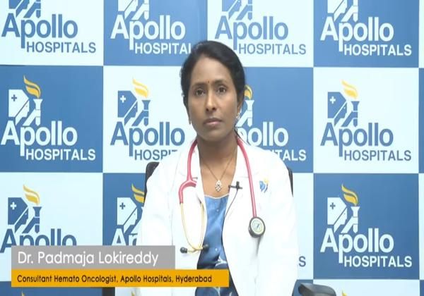 Dr Padmaja Lokireddy speaking during an Apollo Hospitals live session on blood cancer.