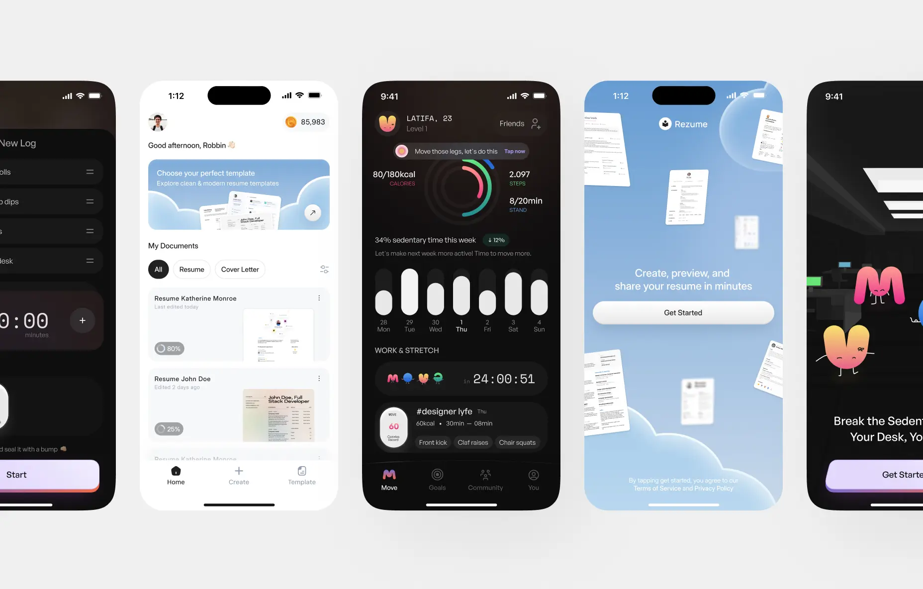 UI/UX design work 1