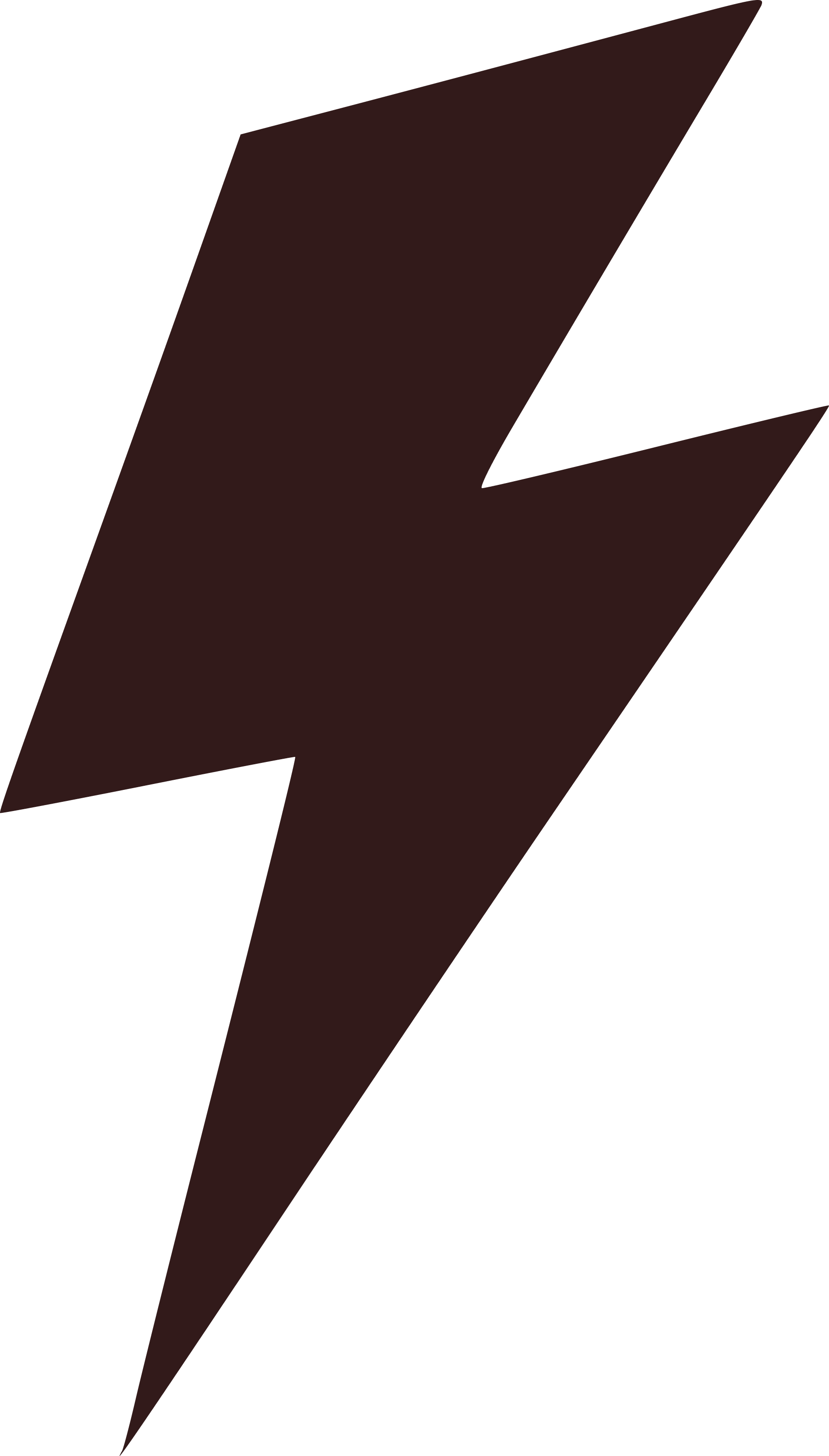 Solid dark brown lightning bolt symbol on a transparent background.