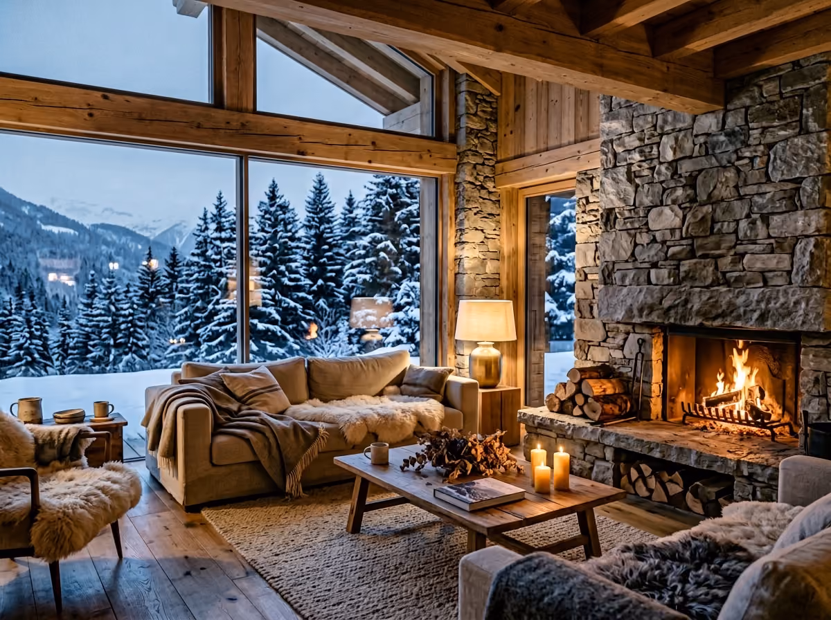 Salon d’un chalet de montagne