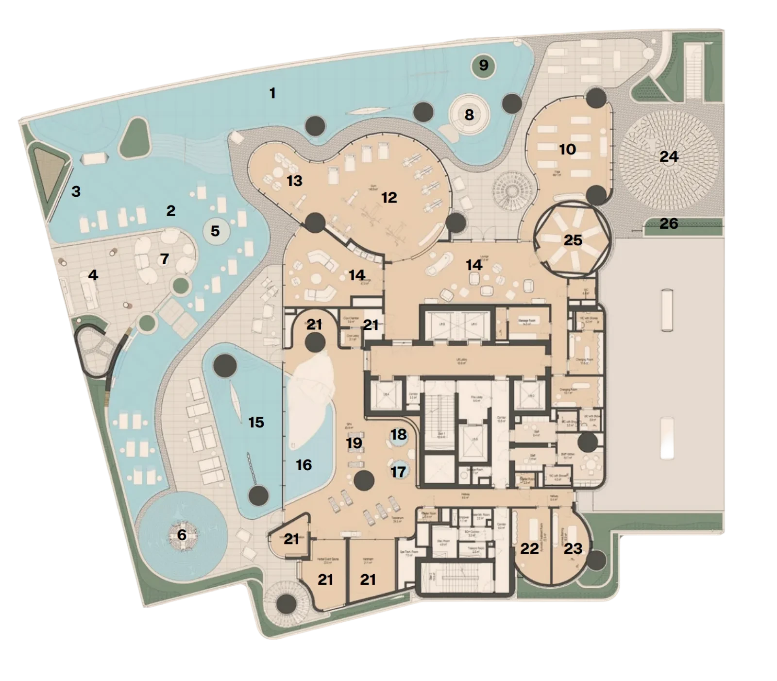 Amenities floor plan at Eywa Way of Water
