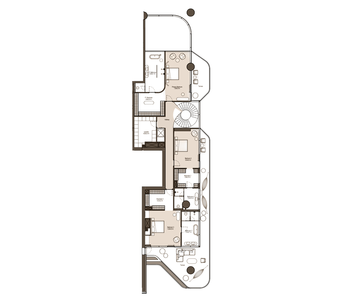 Duplexes Bed 4 Level 2 floor plan at Eywa Way of Water