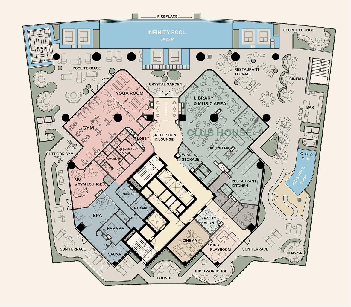 Amenities Floor plan at Eywa Tree of Life