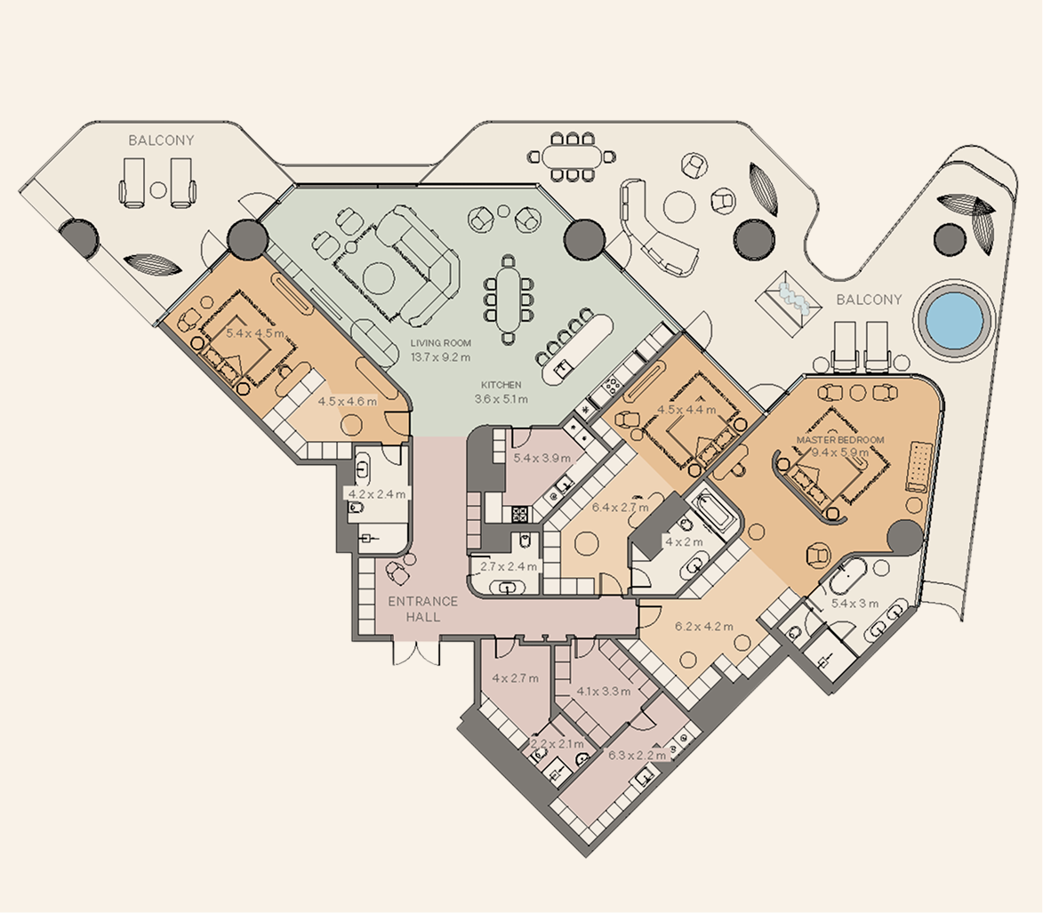 3-bedroom Residence Type 4 floor plan at Eywa Tree of Life