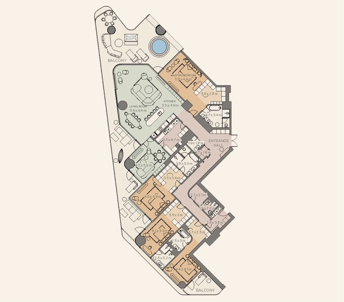 4-bedroom Residence Type 1 floor plan at Eywa Tree of Life