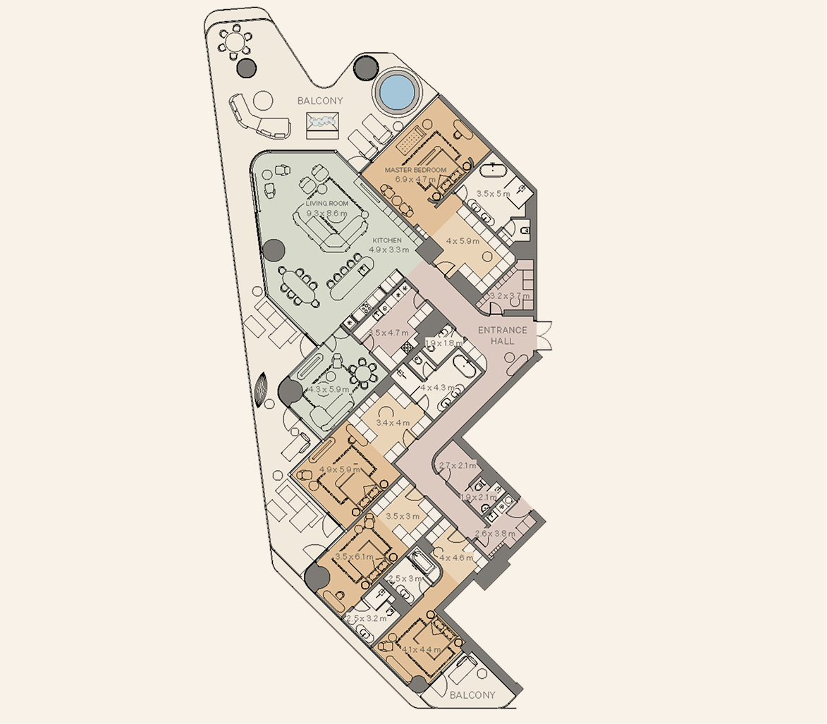 4-bedroom Residence Type 2 floor plan at Eywa Tree of Life