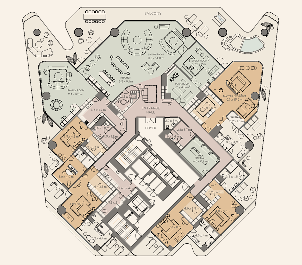 5-bedroom Residence Type 2 floor plan at Eywa Tree of Life
