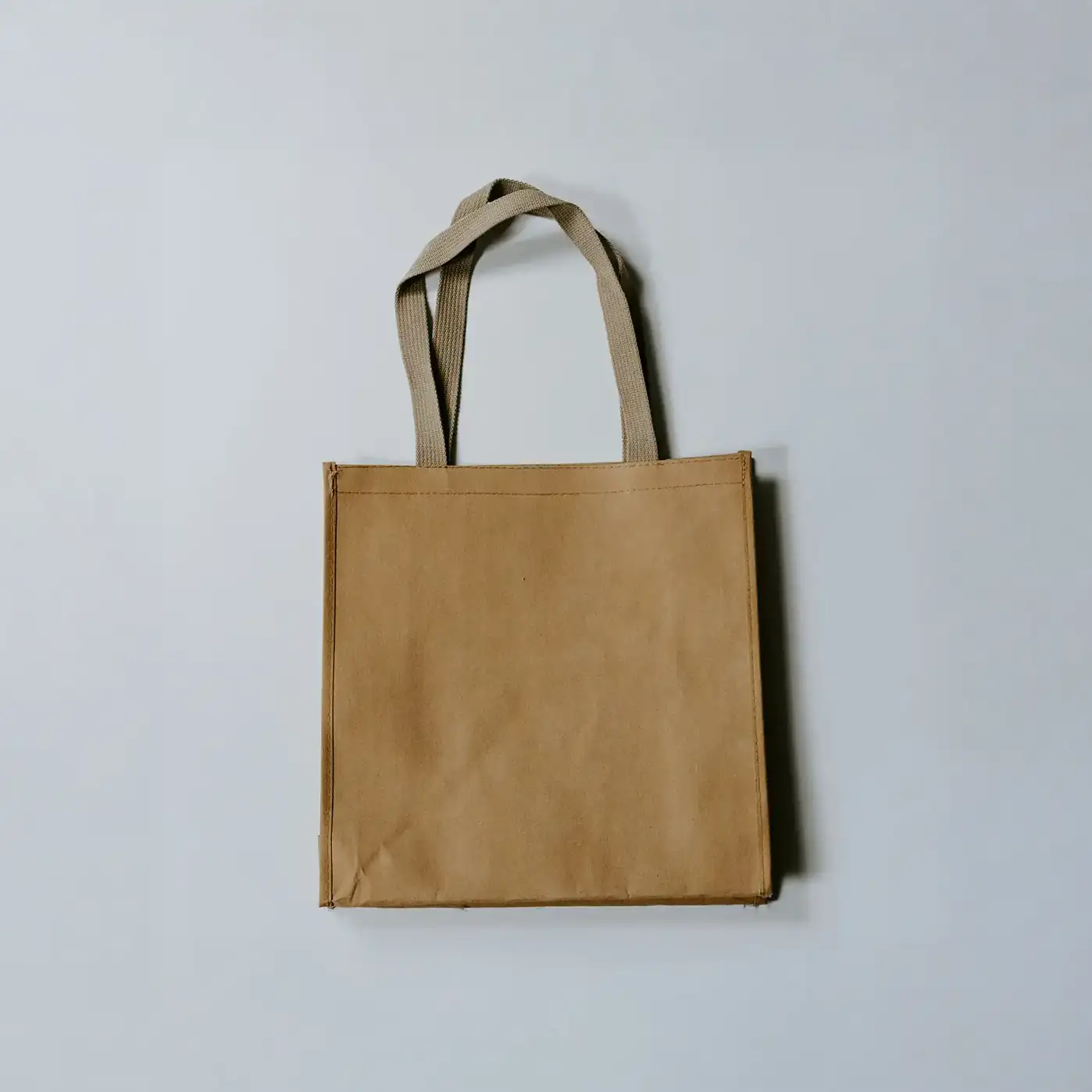 Brown bag on grey background
