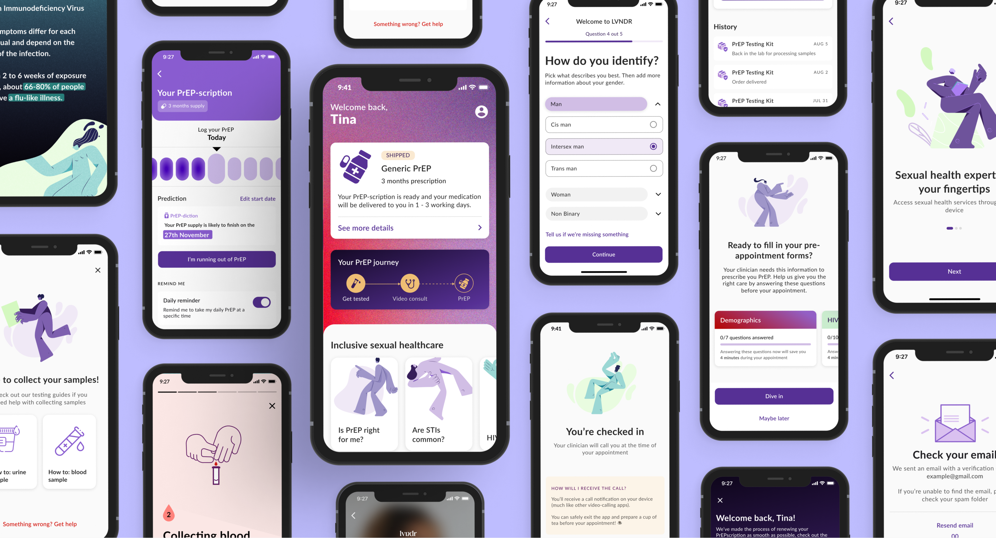 Screens from the LVNDR patient app launched with the pilot