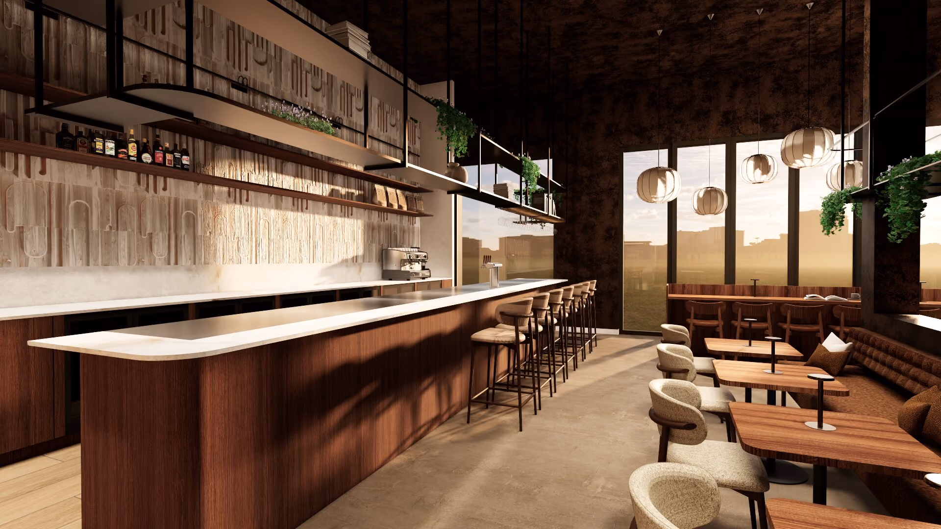 Bar met raampartij bij Kaft Bar