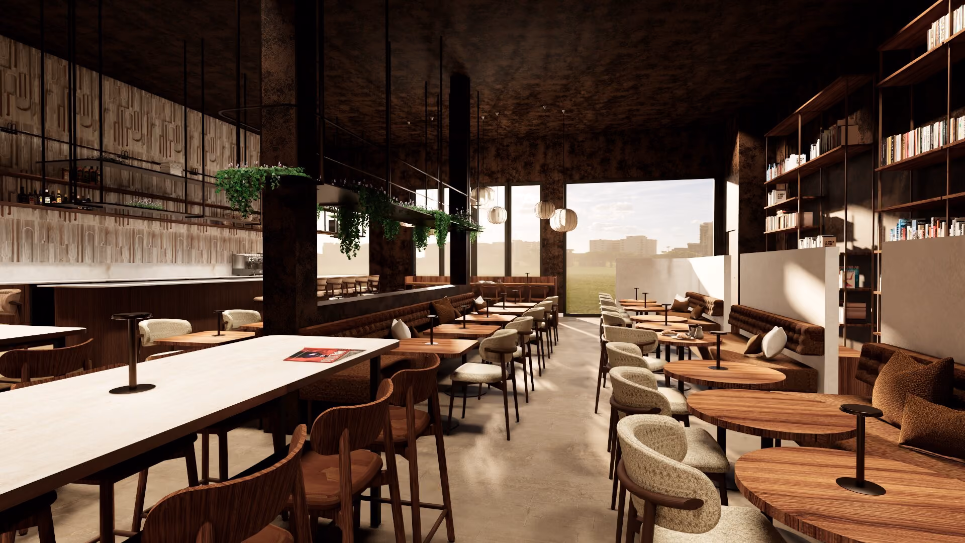 Interieur van Kaft Bar in Venray met daglicht