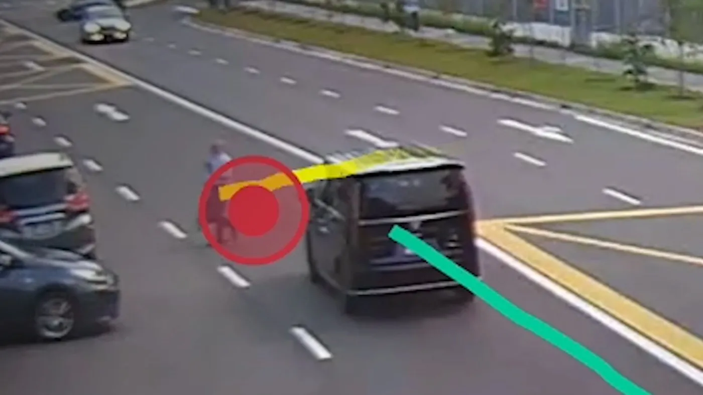 Pedestrian on the road