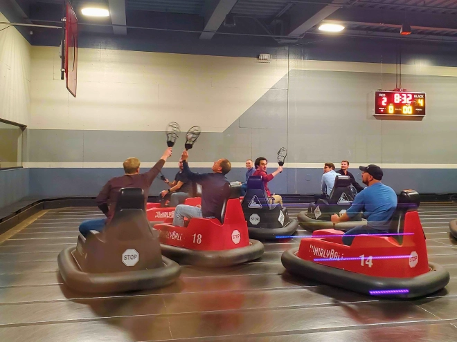 MSI Data employees playing Whirley Ball.