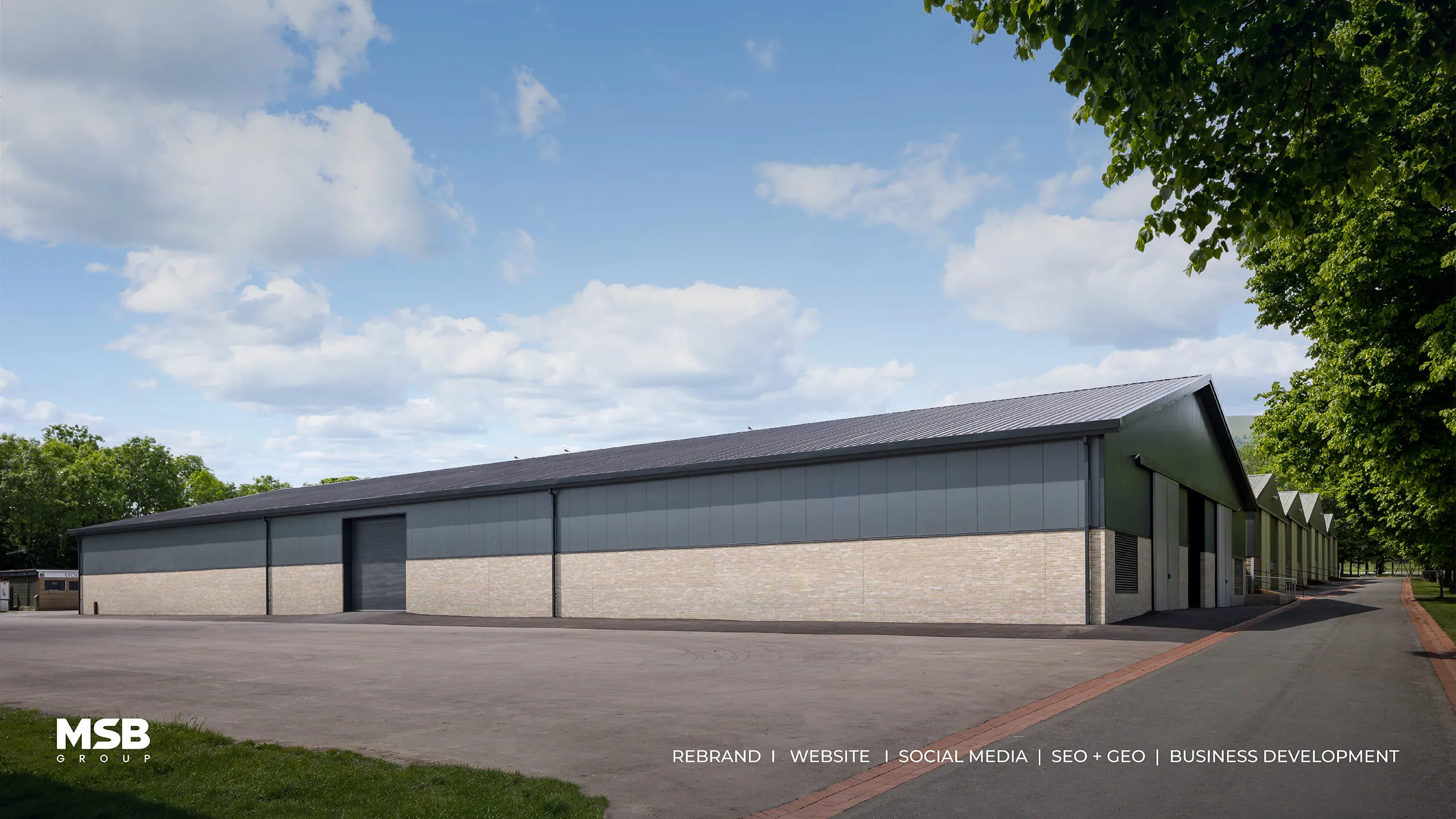 MSB Group new industrial unit building, rebrand, website, social media, SEO + GEO and business development by Just Chill