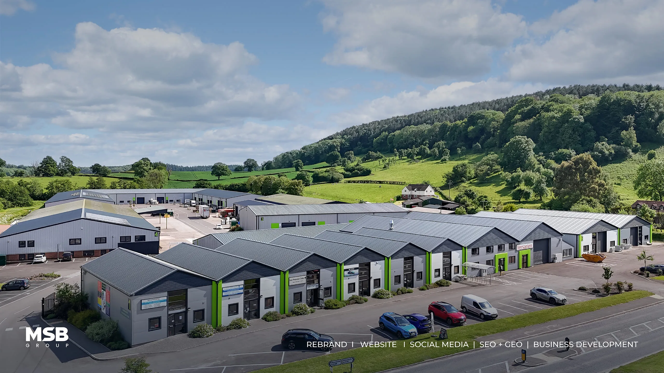 MSB Group industrial business units in the countryside, rebrand, website, social media, SEO + GEO and business development by Just Chill