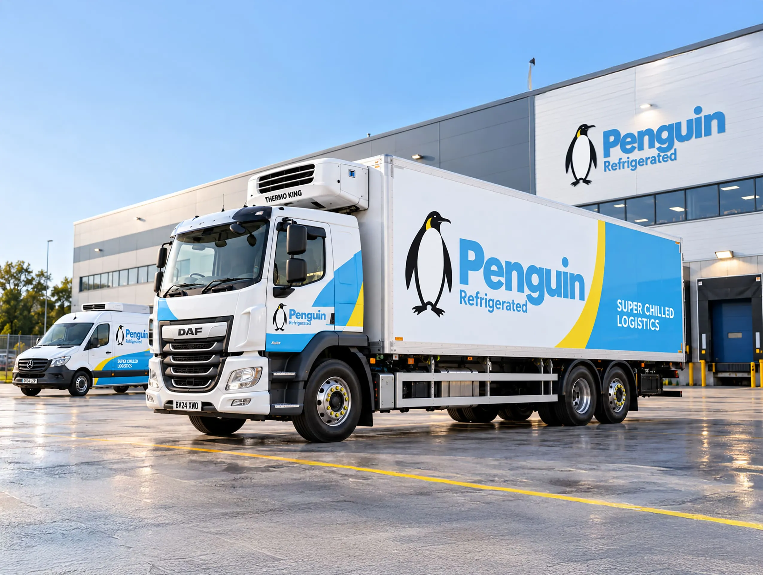 Penguin Refrigerated lorry and van in the new fleet livery
