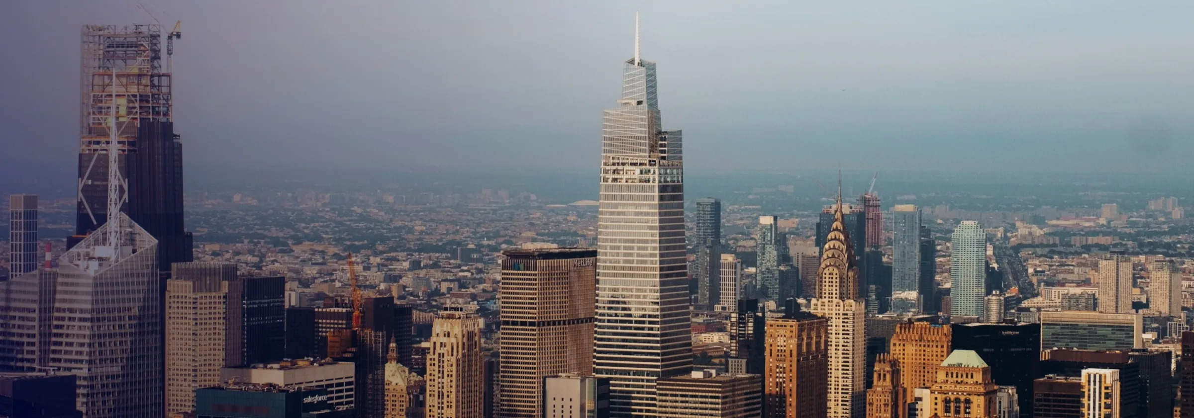 Manhattan skyline from above
